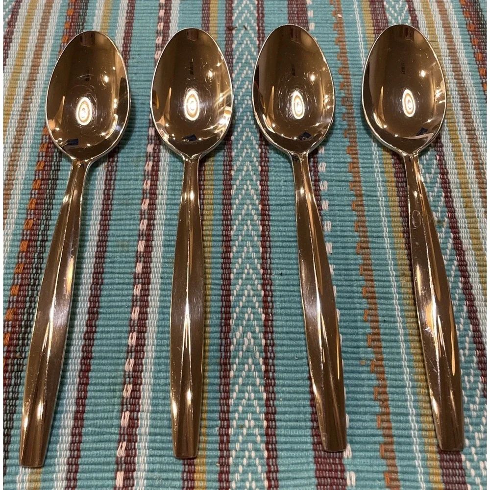 Dansk International Das50 4 Oval Soup‎ Spoons Spoon Stainless Steel 18/10